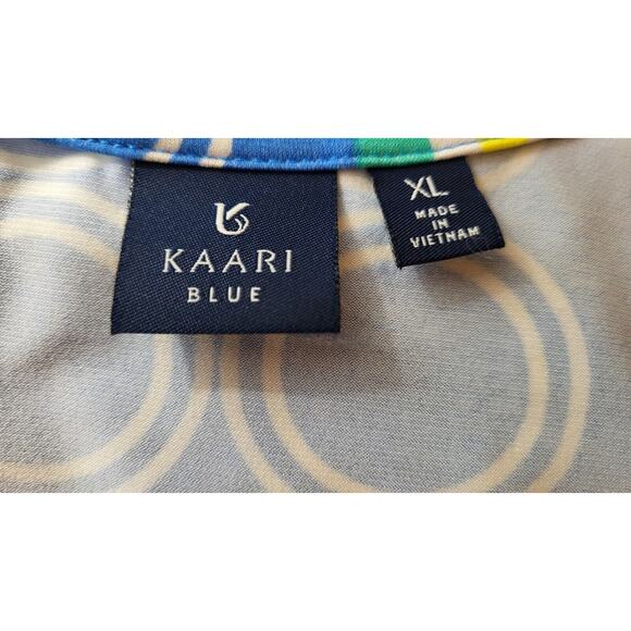Kaari Blue Cold Shoulder Colorful Geometric Top Blouse Tunic Size XL - Picture 8 of 10